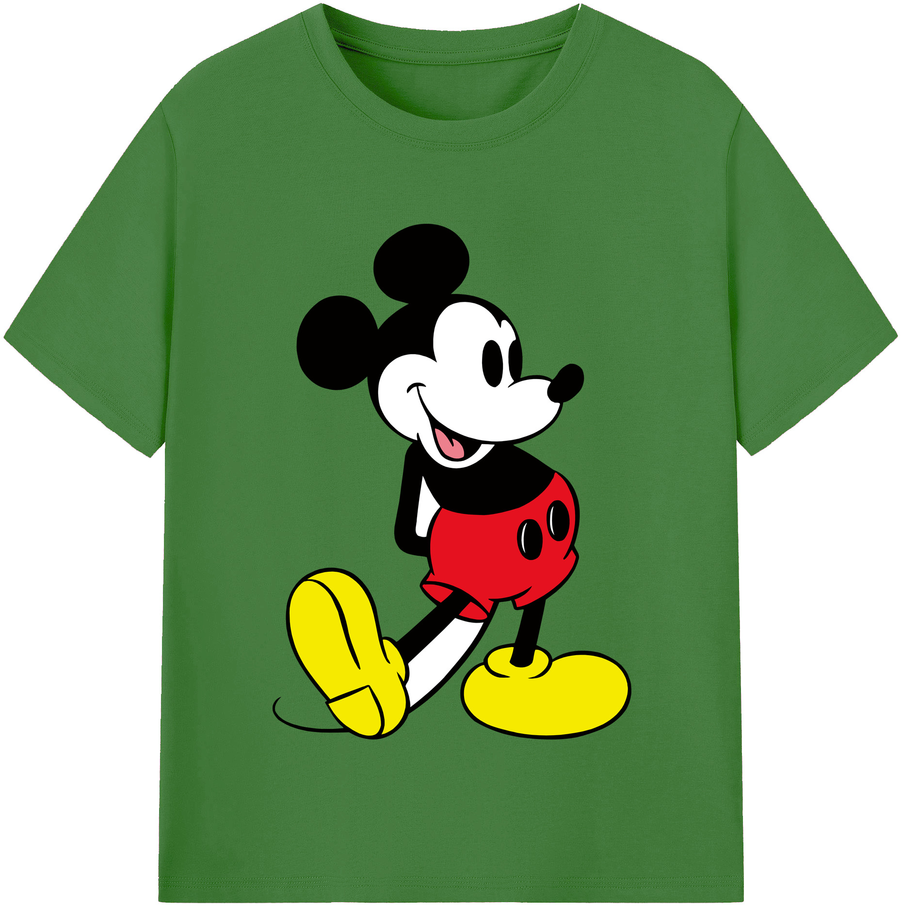 （画像用） ミッキーマウス Mickey Mouse レディースカジュアルプリントTシャツ（綿100％）